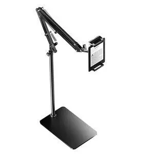 GEKVIVE Floor Stands for Kindle, Overhead Bed Tablet Stand Angle Height Adjustable Holder, Universal Floor Stand Compatible with Kindle Paperwhite, Oasis, iPad, iPhone and More