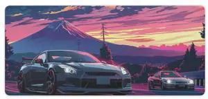 FeoYoed Large Mouse Pad Anime JDM Car Mount Fuji Desk Mat Computer Accessories Gaming Office Organizers Supplies Decor Essentials Keyboard Pads for Desk Rubber 40x90cm