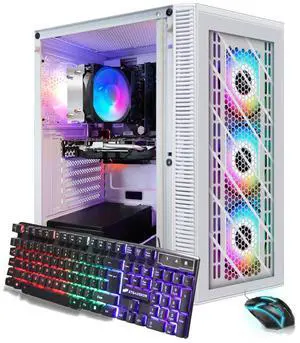STGAubron RGB PC Computer Desktop, AMD Ryzen 7 5700G up to 4.6G, 16GB DDR4, 1TB SSD, WiFi 6 & BT 5.2, RGB Fan x4, RGB Keyboard & Mouse, Windows 11 Home