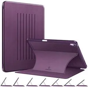 Fintie Magnetic Stand Case for iPad Air 13-inch (M3) 2025, (M2) 2024 - Multiple Angles Shockproof Rugged Soft TPU Cover with Pencil Holder, Auto Sleep/Wake, Purple