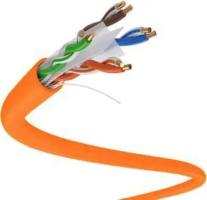 Dripstone CAT6 Ethernet Cable 1000ft Bulk Network LAN Wire 23AWG Solid UTP 550MHz High-Speed Internet Cable Gaming, Streaming, Office, Home Use, Pull Box, Cat6 Bulk, Stable Connectivity - Orange