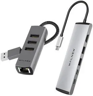 USB 3.0 Ethernet Aapter & 7 in 1 USB C Hub Bundle