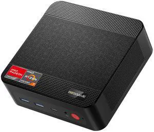 BOSGAME P4 Mini PC Desktop Computers, Ryzen 7 5825U, 32GB DDR4, 1TB M.2 2280 NVMe SSD, 11 Pro, Dual LAN 2.5G, Wi-Fi 6E, BT5.2, 4K Triple Display HDMI+DP+Type-C