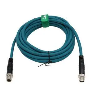HangTon M12 Ethernet Cat7e Cable 8 Pin X-Coded Male to Male for Cognex Basler Sensor Camera High Speed 30m