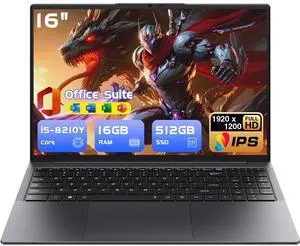 HYPERSTRIX 16" Laptop Computer Core i5(up to 3.6GHz) 16GB RAM,512GB SSD,Notebook PC,Office Suite,Gaming Laptop,1920 x 1200 FHD 16:10 Display, with BT5.0 Wi-Fi, USB A, HDMI, RJ45, Backlit Keyboard HYPERSTRIX 16" Laptop Computer Core i5(up to 3.6GHz) 16GB RAM,512GB SSD,Notebook PC,Office Suite,Gaming Laptop,1920 x 1200 FHD 16:10 Display, with BT5.0 Wi-Fi, USB A, HDMI, RJ45, Backlit Keyboard