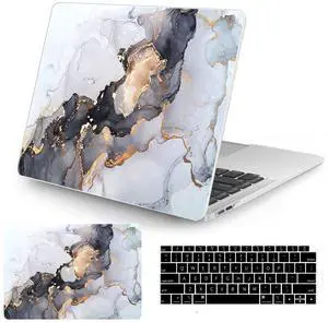 Watbro Compatible with MacBook Air 13 Inch Laptop Case 2020 2019 2018 Release A2337 M1/A2179/A1932,Classic Marble Case with Keyboard Cover Skin for MacBook Air 2020 with Touch ID