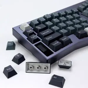 KBDiy Apollo PBT Double Shot Keycap Set,176 Keys Grey Custom Key Cap Keycaps 60 Percent Cherry Profile Keycaps for 61/64/68/84/87/100/104/108 Mechanical Keyboard