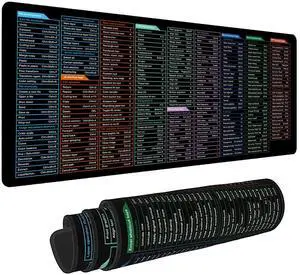 Lucocia Excel/Word/PPT/Windows/CDR Cheat Sheet Desk pad, Large Gaming Office pc Mouse pad,Keyboard Shortcuts Mouse pad,Non-Slip Waterproof Desk mat,XL 31.4 x 11.8 in (TS1020)