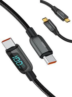 CableCreation Bundle  2 Items USB C Cable with LED Display + USB C to C 10Gbps