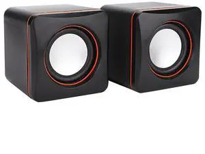Mini Computer Speaker, Portable Bluetooth Cute Cube Desktop Speaker USB Powered Stereo Speaker System with 3.5mm Jack for Desktop Laptop PC Computer(Two-channel)