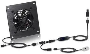 Xiaoqijia 80mm Temperature-Controlled USB/DC Silent Cooling Fan - 5V/12V Dual Voltage,4-Inch, 10-Speed Adjustable - for AV Cabinets, Server Racks, Greenhouses & RVs