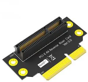 PCI-e 4X 3.0 90 Degree Reverse Male to Female Riser Card for 1U Server (Installation Direction Towards CPU) (Height: 32cm)
