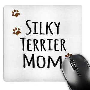 3dRose Silky Terrier Dog Mom Doggie by Breed Muddy Brown Paw Prints Doggy Lover Proud Pet Owner Mama Mouse Pad (mp_154197_1)