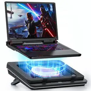 IETS GT600 Laptop Cooling Pad Equipped with Gigantic Turbo-Fan5.5inch Diameter,Sealed Foam for Rapid Cooling Gaming Laptop,14.1-19.3 inch Laptop Cooler with 3-Port USB Hub,Dust Filter,Touch Start