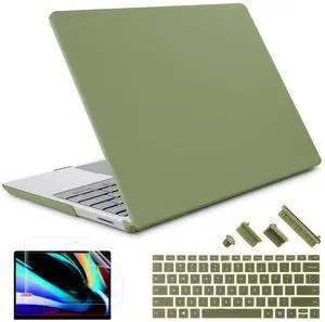 May Chen Case Compatible for 13.5" Microsoft Surface Laptop 5/4/3 with Metal Palm Rest Model 1951/1868, Plastic Hard Shell Case with Screen Protector + Keyboard Cover + Dust Plug,Olive