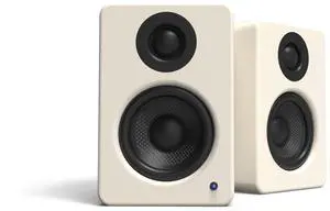 Kanto YU2 Powered Desktop Computer Speakers | 3" Drivers 3/4" Silk Dome Tweeter | 50 W RMS | Built-in USB DAC & AUX Input | Sub Out | Pair | Matte Cream