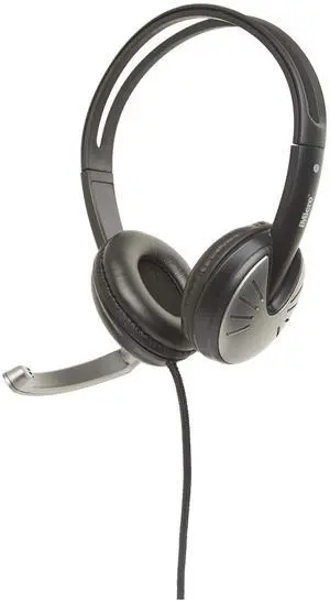 iMicro IMME282 USB Dual Headset with Adjustable Microphone Noise Cancelling and Volume Control, Wired Headphone for PC, Laptop and Computer,Black