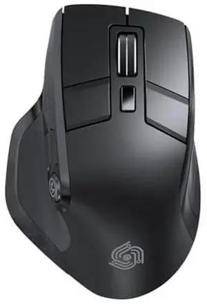 Wireless Mouse for Computer, Ergonomic Silent Mouse with 2.4GHz & Bluetooth, Multi Device Switch, OLED Display, Adjustable DPI, Rechargeable, 9 Buttons, for Windows/Mac, Black