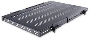 StarTech.com 1U 4-Post Adjustable Vented Server Rack Mount Shelf - 330lbs(150 kg) - 19.5 to 38in Adjustable Mounting Depth Universal Tray 19" AV/ Network Equipment Rack - 27.5in Deep (ADJSHELFHDV)