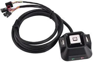 Desktop Computer Power Switch with USB Ports, Reset, and Audio Microphone Port, for Internet Cafes and Families
