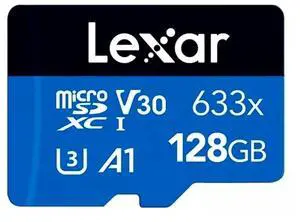Lexar LSDMI128BBNL633A High-Performance Blue Series 633x microSDHC/microSDXC UHS-I Card (128 GB)