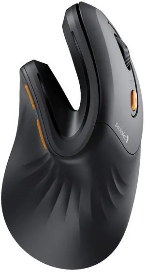 ProtoArc Ergonomic Mouse, EM11 NL Bluetooth Rechargeable Wireless Vertical Mouse, 3 Multi-Device Connectivity for Computer/PC/Laptop, 2.4GHz Optical Mice for Windows, Mac OS, Black