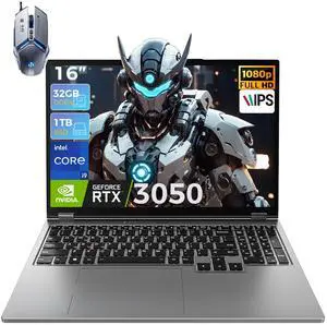 TOPGRO S1 Pro Gaming Laptop Computer,16 FHD 60Hz Display,Core i9-9880H/GeForce RTX3050,Business Laptop(6C/12T, Up to4.8Ghz)32GB DDR4 RAM,1TB PCIe3.0 SSD/HDMI/Webcam/Backlit Keyboard/Wi-Fi 6/Win11 Pro