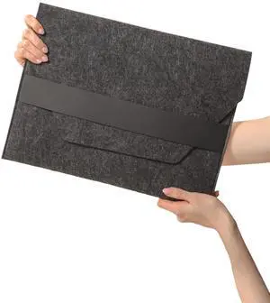 SortJoy Felt Laptop Sleeve and File Folder - Sleek and Durable Protective Case for Laptops and Documents, Perfect for Work, School, or Travel, Fits Devices Up to 15 Inches (Carbon, Dark Grey)