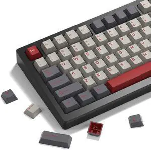 Womier Double Shot PBT Keycaps Set 138 Keys, Cherry Profile Custom Keycaps 60 65 75 100 Percent for 61/64/68/84/87/100/104/108 Retro Gaming Mechanical Keyboard, Purple Gray