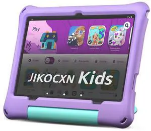 JIKOCXN Kids Tablet, Android 15 Tablet for Kids 10 inch Octa-Core with Case, 24GB RAM 64GB ROM 1TB TF Card Expandable for Toddler Children, Parental Control, Dual Camera, BT5.0, WiFi, Gift (Purple)