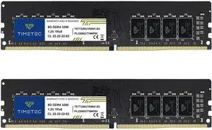 Timetec 16GB KIT(2x8GB) DDR4 3200MHz (or 2933MHz or 2666MHz) PC4-25600 Non-XMP CL22 1.2V Non-ECC Unbuffered 1Rx8 Single Rank 288 Pin UDIMM Desktop PC Computer Memory RAM Module Upgrade