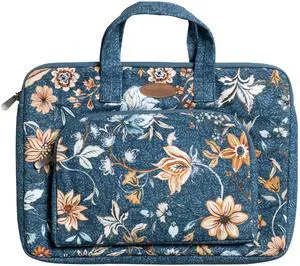 Maison d'Hermine Laptop sleeve with front pocket upto 13.5 inch Stain and water repellent Cotton canvas - Luxury Loft - Dark Teal