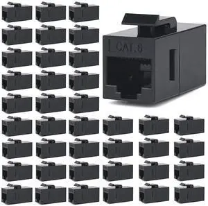 VANDESAIL 40 Pack Ethernet Coupler RJ45 Keystone Network Coupler Cat6 Cat5e Cat5 Keystone Jack Female to Female