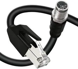 GEOAOBLE 3.3FT M12 8 Pin X Code Male to RJ45 Industrial Ethernet Cable High Flexible Shielded Ethernet CAT6A Cable for Industrial Camera 1M