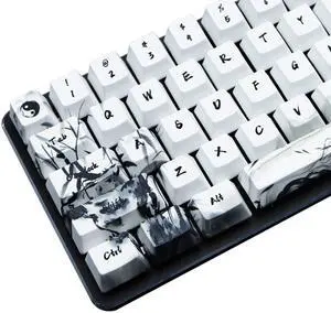 MOLGRIA Keycaps 71 Set Ink Panda for 71 64 61 Keys Keyboard, Custom PBT OEM Profile Key Caps with Keycap Puller for Cherry MX Gateron Khail Switches 60 Percent Gaming Keyboard