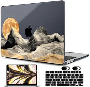 MEEgoodo Case for M4/M3/M2 MacBook Air 13.6 inch Case 2025 2024 2022, Fit Model A3240/A3113/A2681, Laptop Hard Shell with Keyboard Cover Compatible with MacBook Air 13 inch, Mystical Full Moon