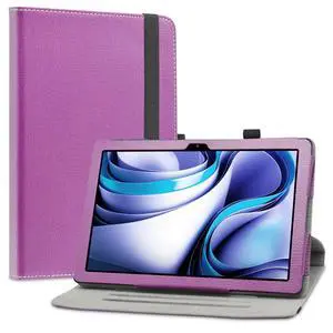 LiuShan Compatible BLU M10L Pro Rotation Case, 360 Rotation Stand PU Cover for 10.1" Tablet, Purple