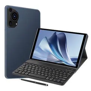 10.1 Inch Android Tablet PC with Keyboard & Stylus, 8-Core Processor T806 GPU, 3GB RAM 128GB Storage, 4G LTE SIM Slot, 5000mAh Battery,5MP+16MP Cameras for Work and Entertainment (Grey, G2)