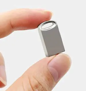 Mini USB Flash Drive, Metal USB Stick Memory Stick 32GB 64GB 128GB with Keyring Pen Drive Thumb Drive Data Storage Sticks, Silver (USB 3.0,128GB)