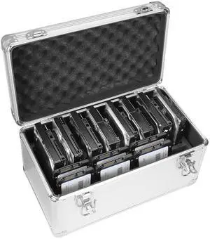 GLOTRENDS B86 14-Slot Storage Box for 2.5/3.5 Inch Internal Hard Disk, Portable Design for Carrying and Transportation, IP65 Water Resistant, HDD Organizer and Protective Box