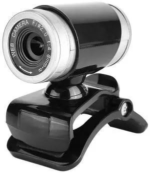 720P CMOS Night-Vision Webcam for Live Streaming 360 Clip-on USB Pro Web Camera Desktop Webcam with Microphone, 12 Megapixel Video Cam Plug Play(Black Silver)
