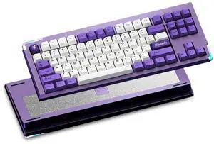 ZMX STARS80 V2 Aluminum CNC Quick Release Keyboard,80% QMK/VIA Programmable Gasket Mount Hot Swap Tri-Mode Wireless BT5.0/2.4GHz/USB-C Mechanical Gaming Keyboard RGB Backlit for PC/Mac Gamer (Purple)