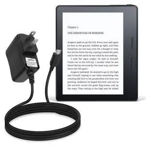 BoxWave Charger Compatible with Amazon Kindle Oasis (1st Gen 2016) - Wall Charger Direct (15W), Rapid Charge Your Device with Built-in 3ft Cable