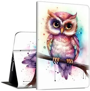 GFRGTFHYT Case for All-New Kindle Fire HD 10 & 10 Plus Tablet (11th Generation, 2021 Release) 10.1" Slim Lightweight PU Leather Shock-Proof Smart Stand Cover Case with Auto Wake/Sleep,Cute Owl Art