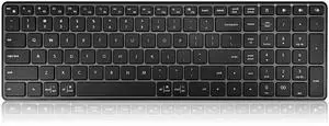Bnnwa Wireless Bluetooth Keyboard, 3-Device Free Switching (2.4G+BT), Ultra-Slim Compact Wireless Keyboard Quiet Typing for PC/Laptop/Smart TV/Phone,12 Multimedia Keys