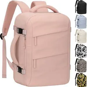 Tenot Large Travel Backpack for Women Personal Item for Airlines17 Inch Laptop Backpack College Business Work Weekender Hiking Womens Travel Backpack Pink