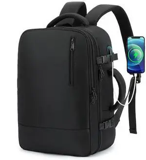 TANTOMI Small Travel Backpack for Men Women, 15.6 inch Latop Backpack with USB Charging Port & Shoe Pouch, 20L Carry on Bag Flight Approved, Daypack for Weekender Work Business, Black