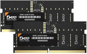 DATO DDR5 SODIMM 64GB Kit 32GBx2 Laptop RAM 5600MHz PC5-44800 CL46 1.1V 262-Pin Non-ECC unbuffered dimm, Notebook Memory Module