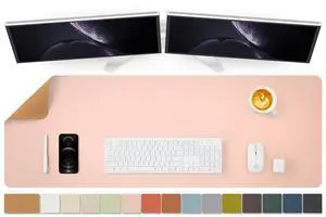 Large Cork Desk Mat - 47.2"x 17" Desk Pad for Office and Home - Ideal for Large Mouse Pad and Desk Mats on Top of Desks(Pink)