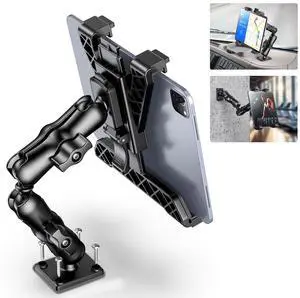 OHLPRO Tablet Holder for Truck, Heavy Duty iPad Mount for Drill Base 360°Adjustable 2-Stage Arm Car Stand for All 7" - 11.5" iPad Pro,Mini,Samsung Tab,Nexus, Great for Desks,Wall, Businesses